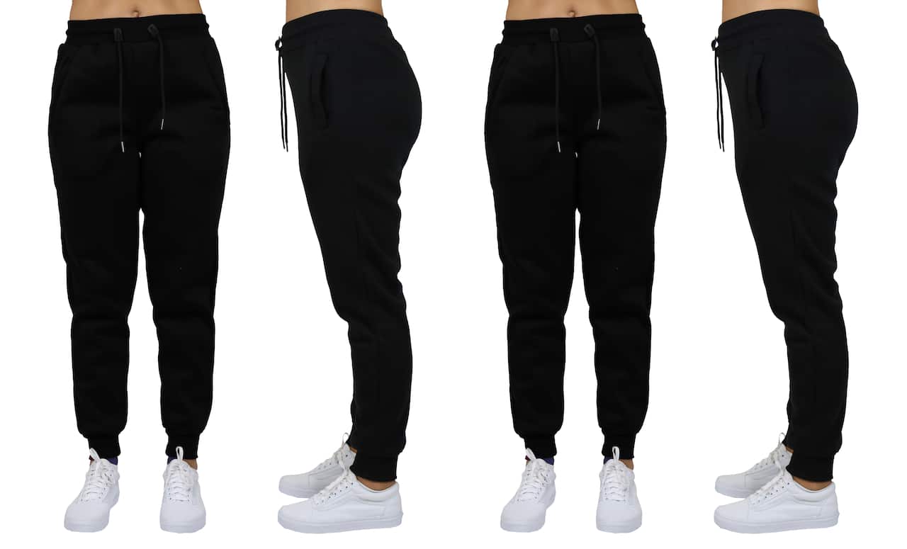Galaxy by Harvic Women's Relaxed Fit Fleece-Lined Jogger Sweatpants 2 Pack